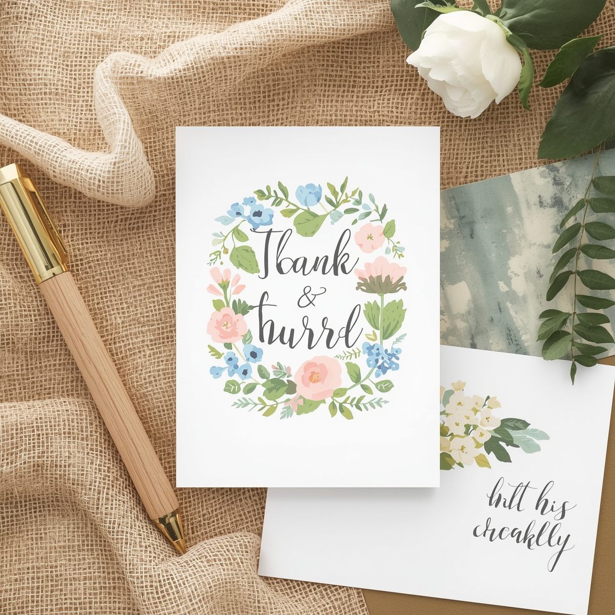 Tarjeta de boda artesanal