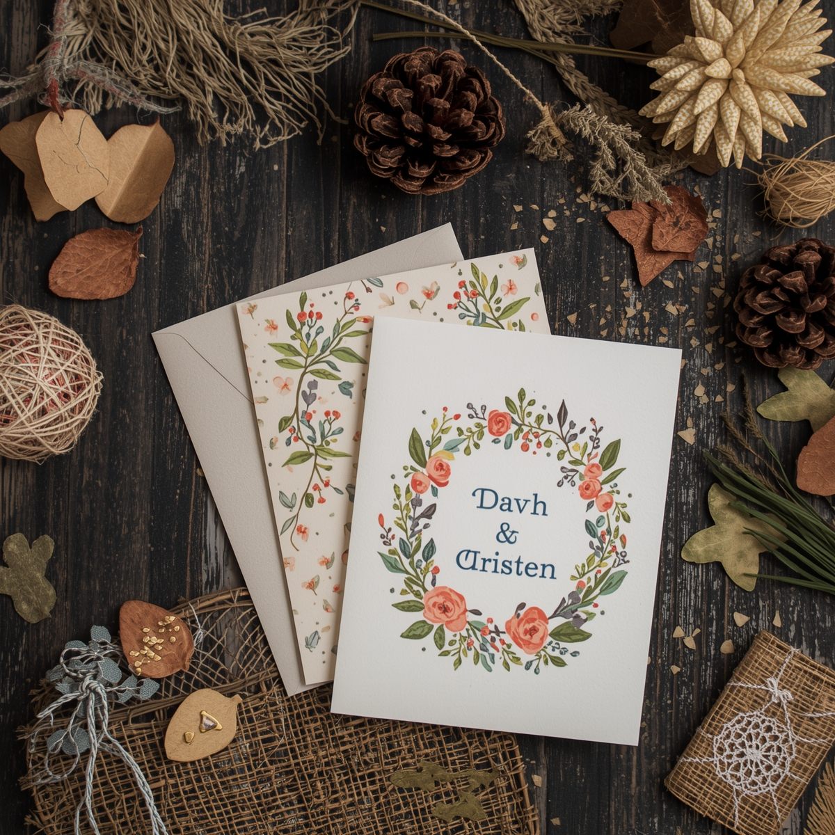 Tarjeta de agradecimiento artesanal